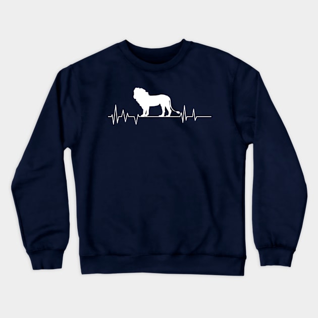 lion heartbeat lover,lion animal in wildlife Crewneck Sweatshirt by mezy